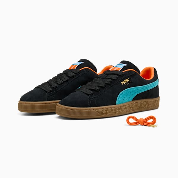 PUMA Suede Classic Black-Teal-Orange Gum Sole