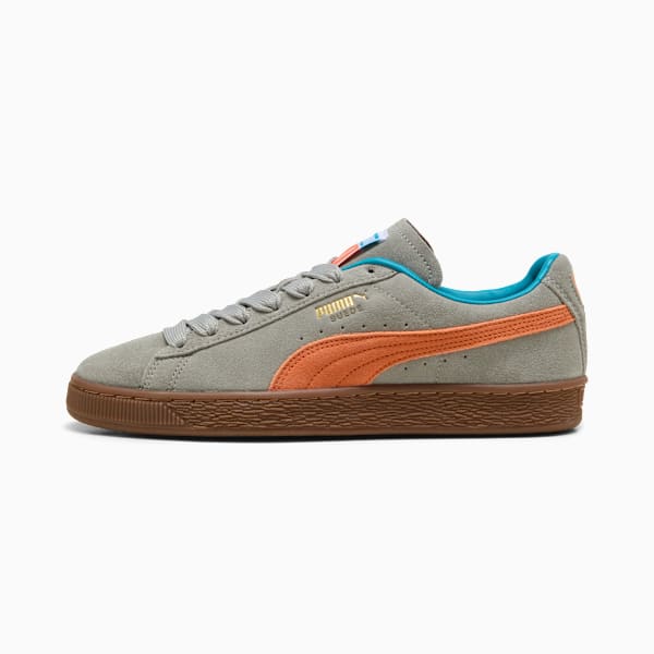 PUMA Suede Classic Grey-Orange-Teal Gum Sole