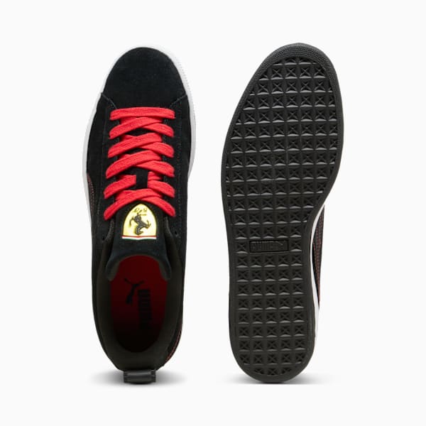 PUMA Suede Black-Red Stitching-White Sole