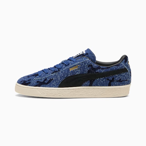PUMA Suede Blue Camo‑Black‑Vintage Off‑White