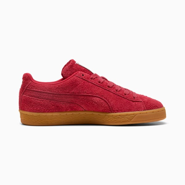PUMA Suede Classic Red Hairy Suede-Gum Sole-Gold