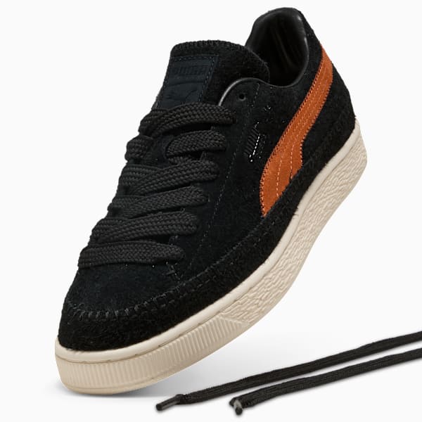 PUMA Suede VTG Black-Caramel Orange-Stitched-Vintage Off-White