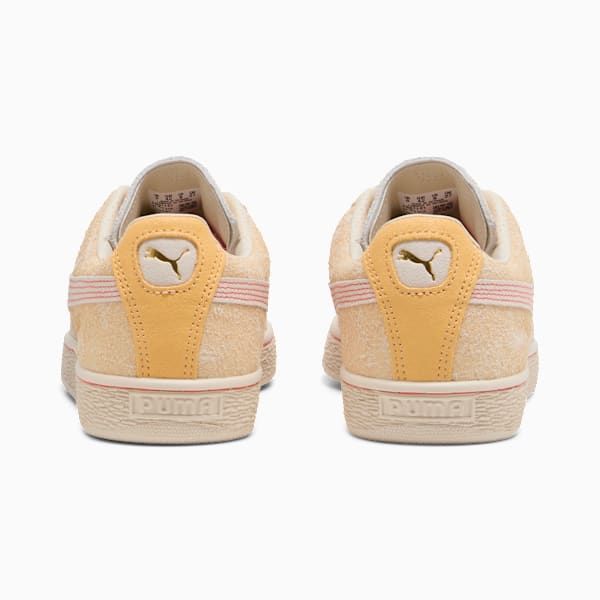 PUMA Suede Vintage Beige Jacquard-Pink Laces-Yellow Heel-Vintage Off-White