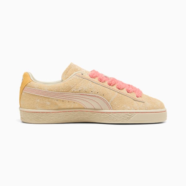 PUMA Suede Vintage Beige Jacquard-Pink Laces-Yellow Heel-Vintage Off-White