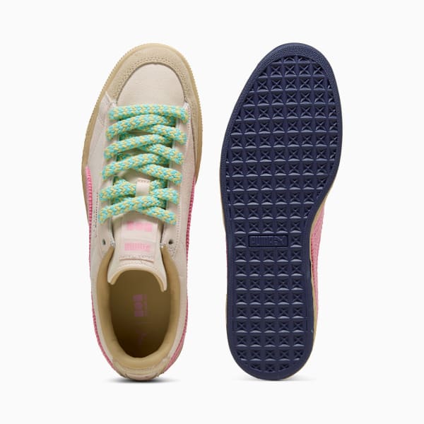 PUMA Suede x Nahmias Light Pink-Crochet Pink Formstrip-Multicolor Rope Laces-Gum Sole