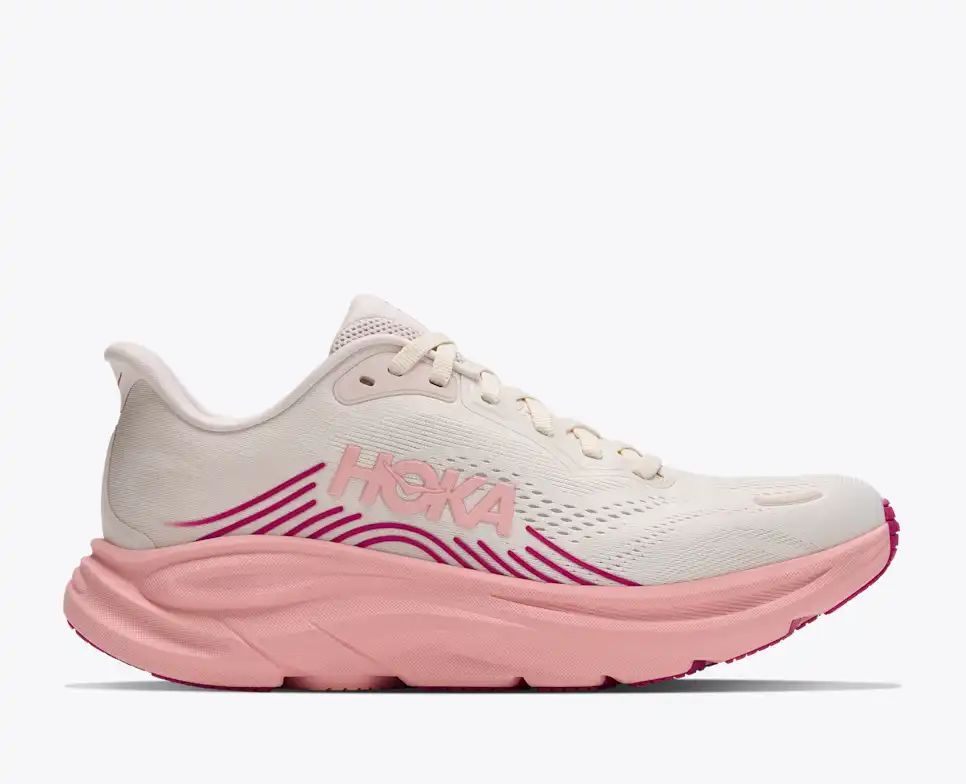 Hoka Bondi 8 — Cream / White / Pink