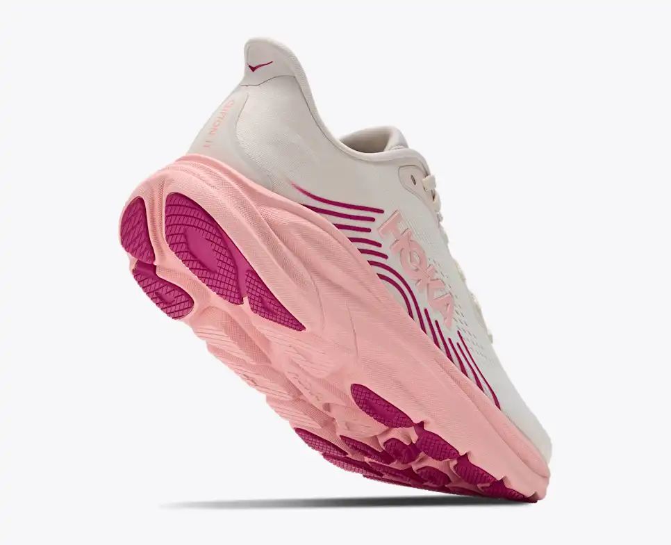 Hoka Bondi 8 — Cream / White / Pink