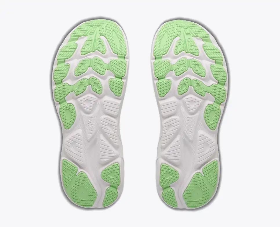 Hoka Bondi 8 — White / Lime Green / Light Blue