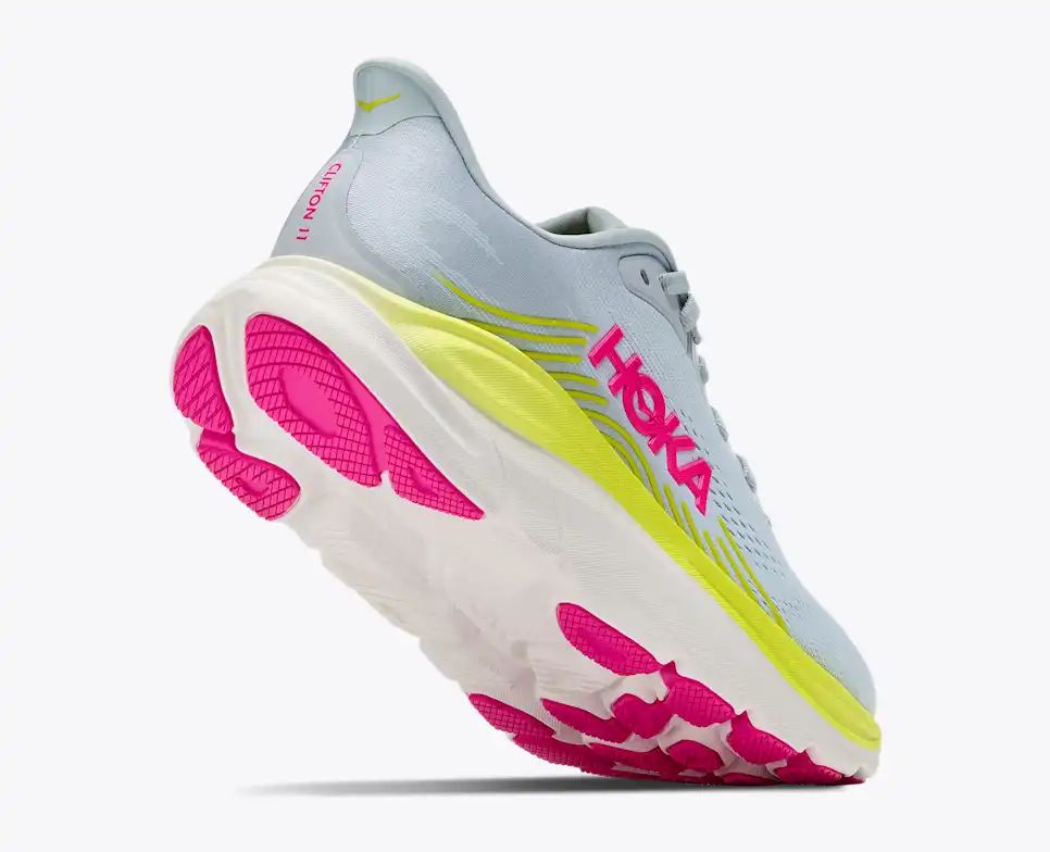 Hoka Bondi 8 — Light Blue / Lime Yellow / Pink