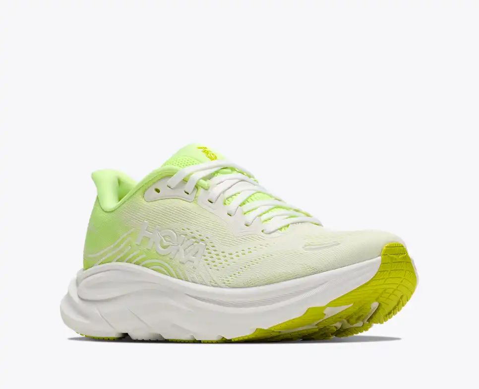 Hoka Bondi 8 — White / Lime Green