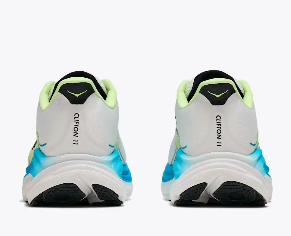 Hoka Bondi 8 — White / Cyan / Lime Green
