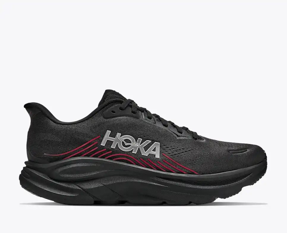 Hoka Bondi 8 — Black / Silver / Burgundy