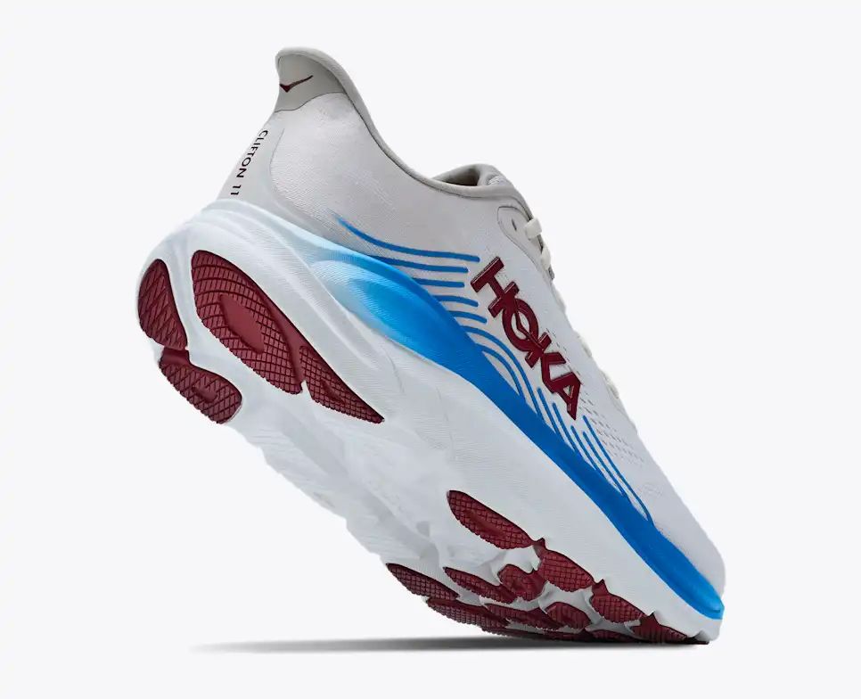 Hoka Bondi 8 — Off-White / Bright Blue / Burgundy