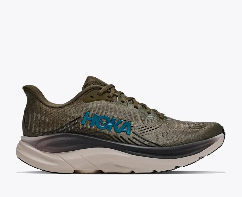 Hoka Bondi 8 — Olive Green / Teal / Beige