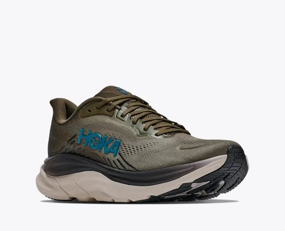 Hoka Bondi 8 — Olive Green / Teal / Beige