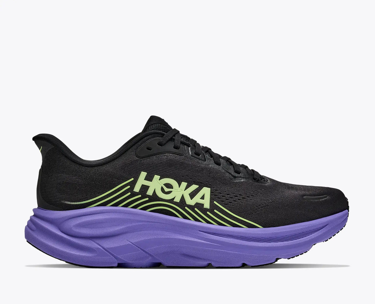 Hoka Bondi 8 — Black / Light Green / Purple