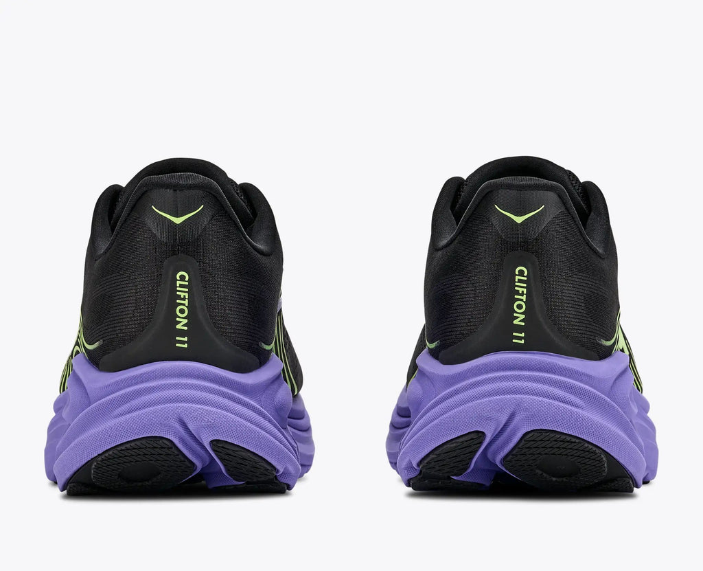 Hoka Bondi 8 — Black / Light Green / Purple