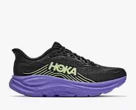 Hoka Bondi 8 — Black / Light Green / Purple