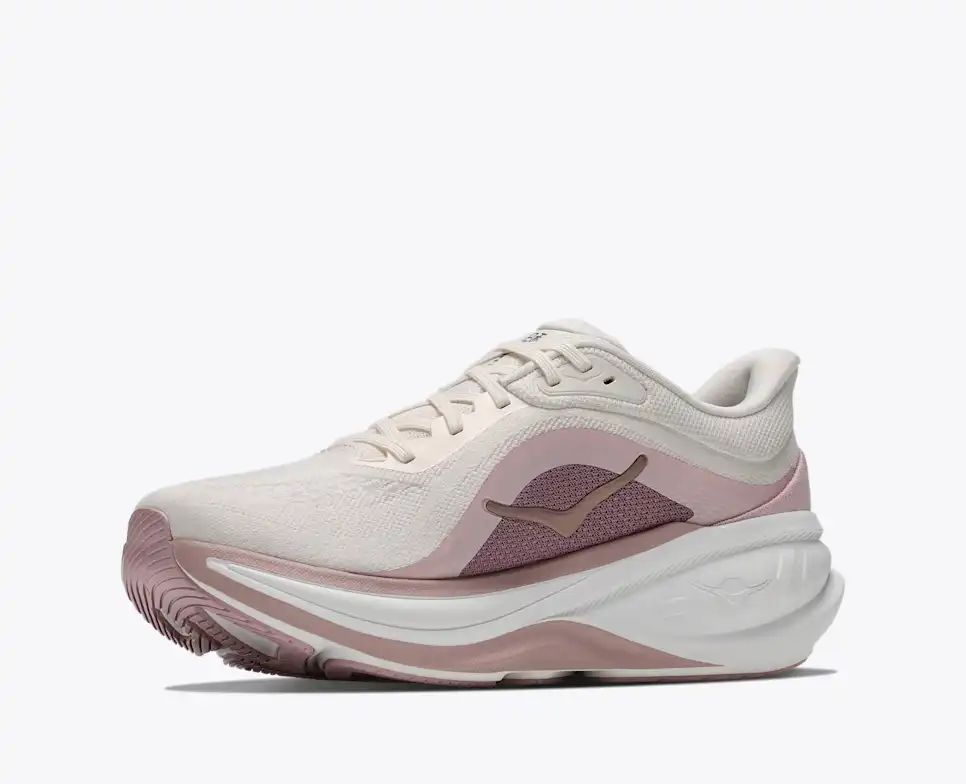 Hoka Bondi 8 — Off-White / Dusty Pink
