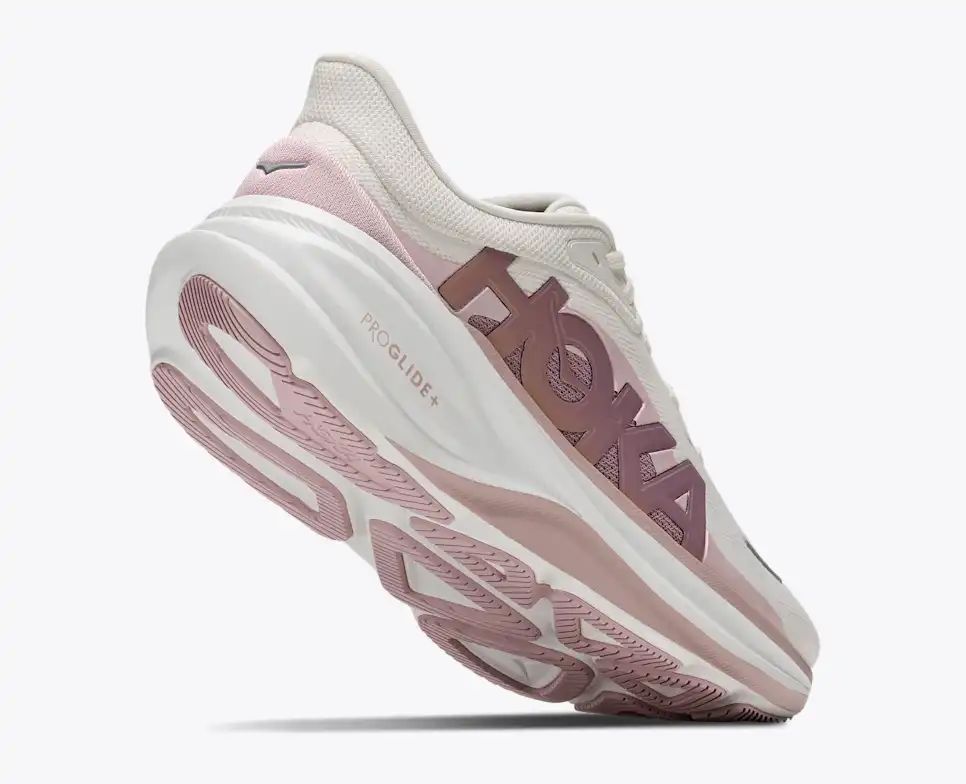 Hoka Bondi 8 — Off-White / Dusty Pink