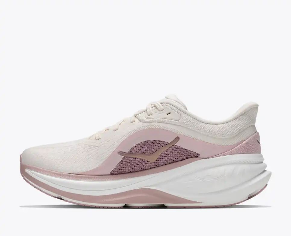 Hoka Bondi 8 — Off-White / Dusty Pink