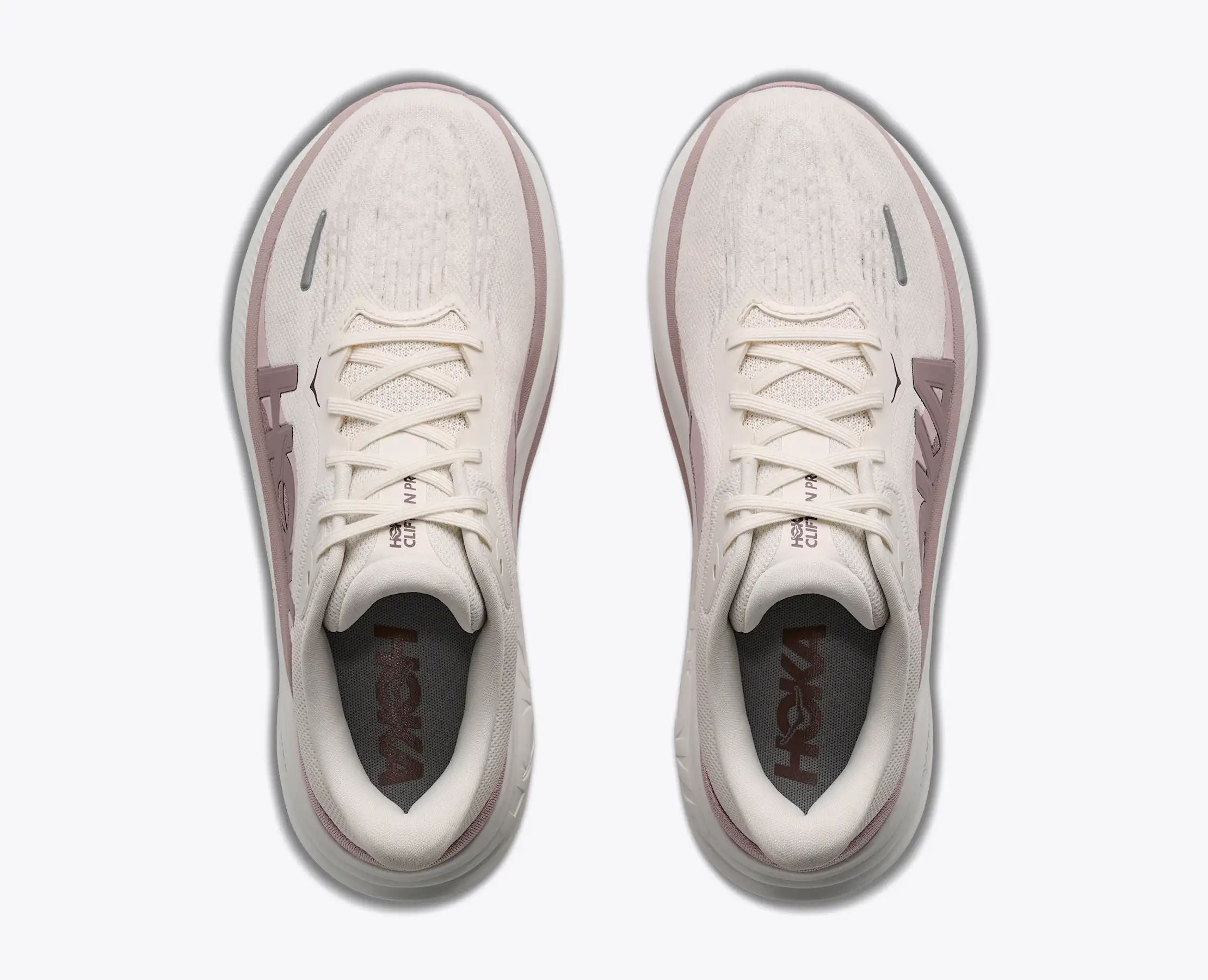 Hoka Bondi 8 — Off-White / Dusty Pink