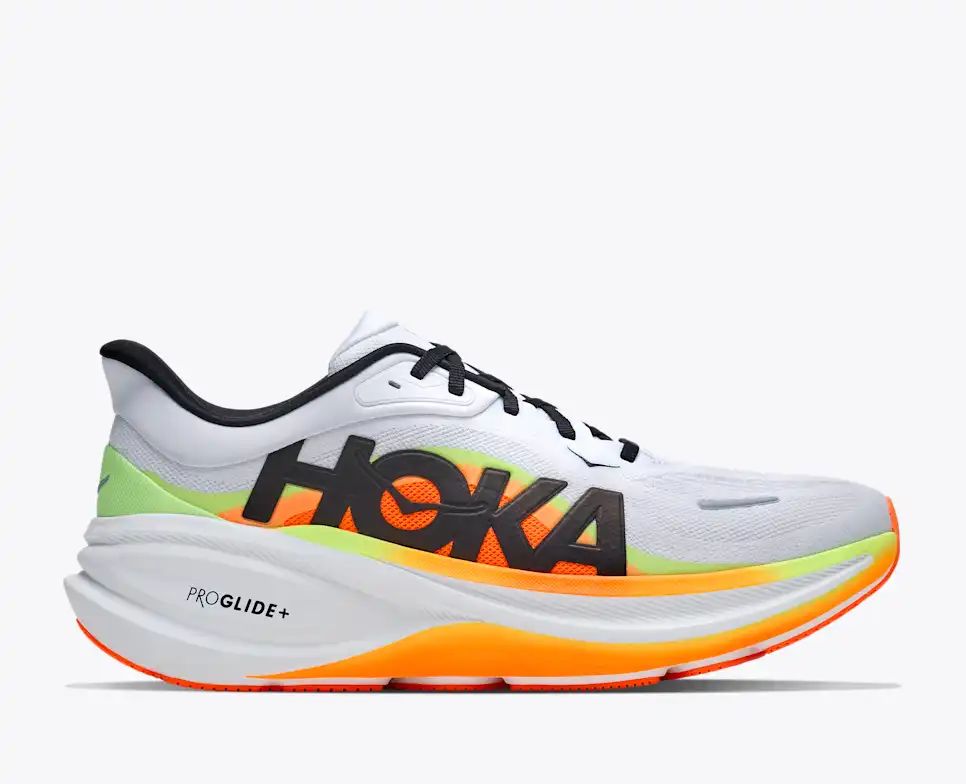 Hoka Pro Glide+ — White / Orange / Green