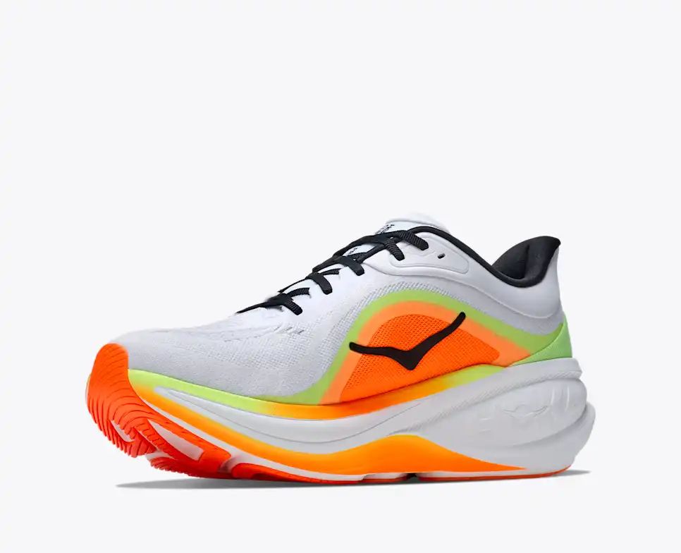 Hoka Pro Glide+ — White / Orange / Green