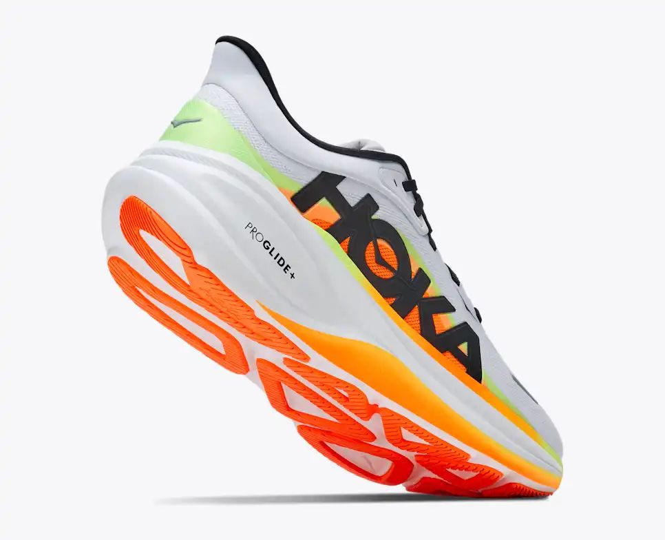Hoka Pro Glide+ — White / Orange / Green