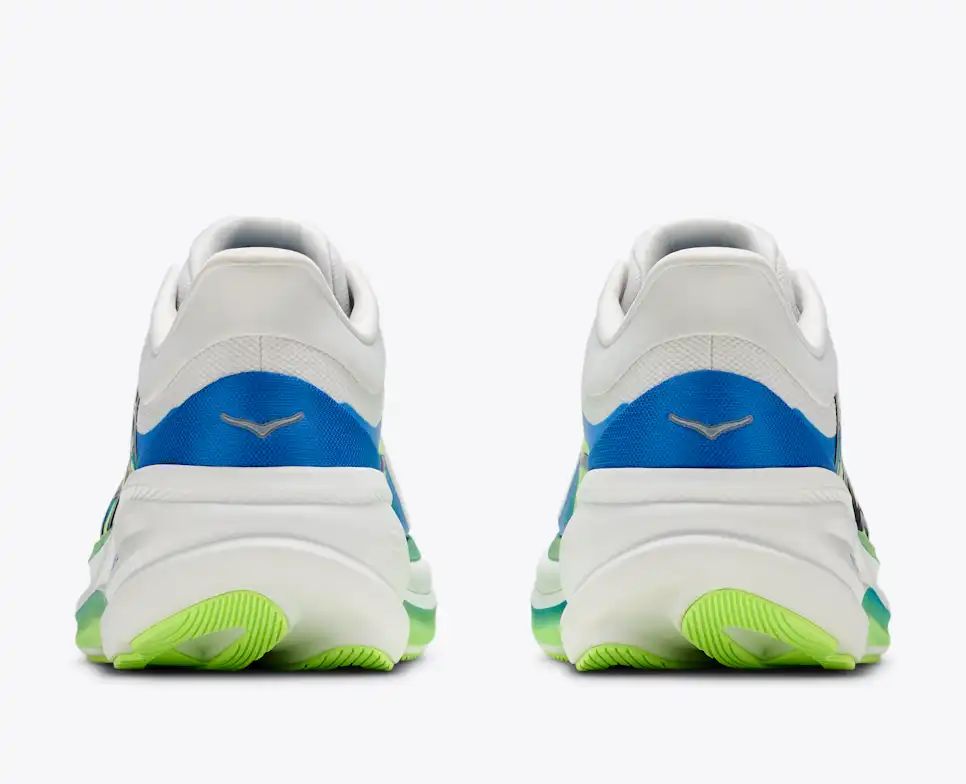 Hoka Pro Glide+ — White / Blue / Lime Green
