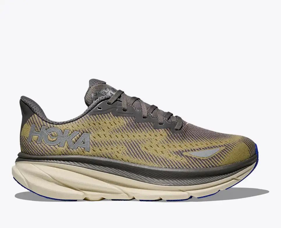 Hoka Clifton 9 GTX — Olive Brown / Blue