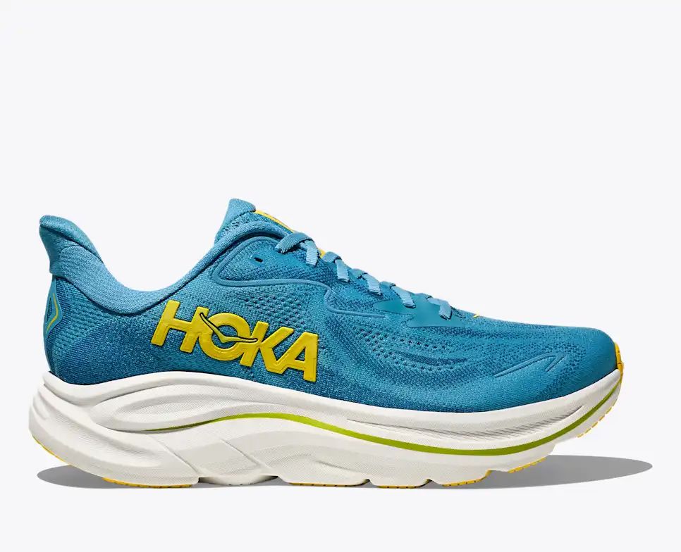 Hoka Clifton 10 — Teal / Yellow