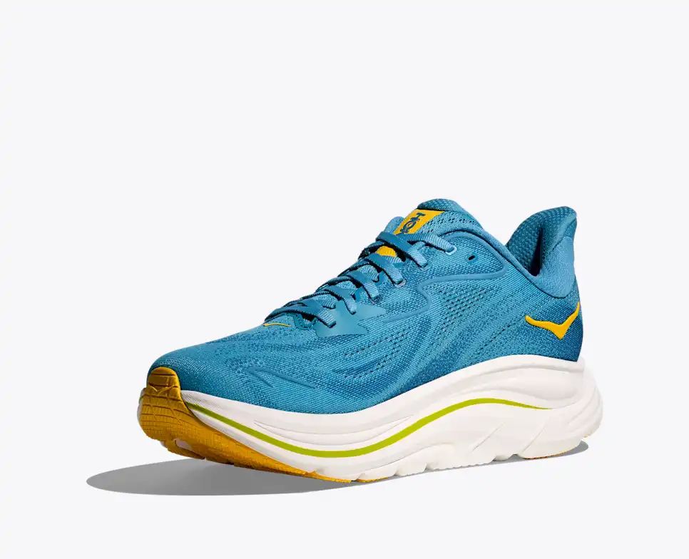Hoka Clifton 10 — Teal / Yellow
