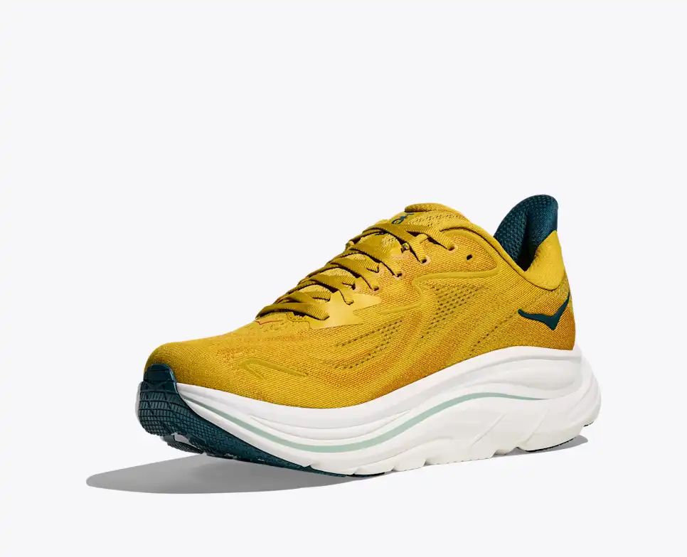 Hoka Clifton 10 — Golden Yellow / Teal