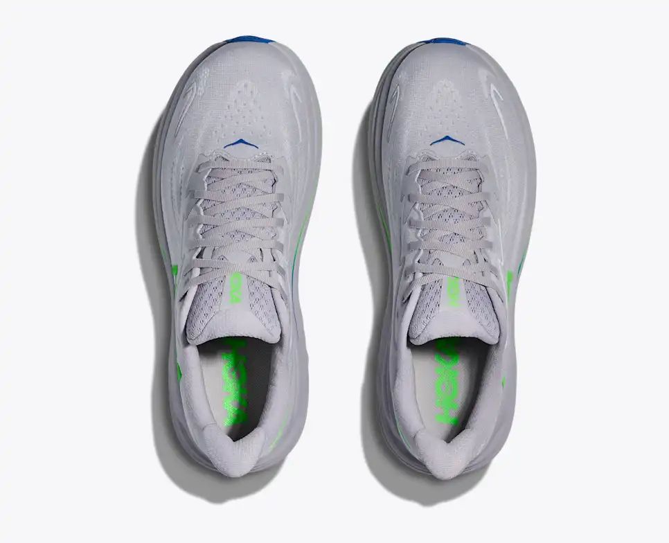 Hoka Clifton 10 — Light Gray / Green