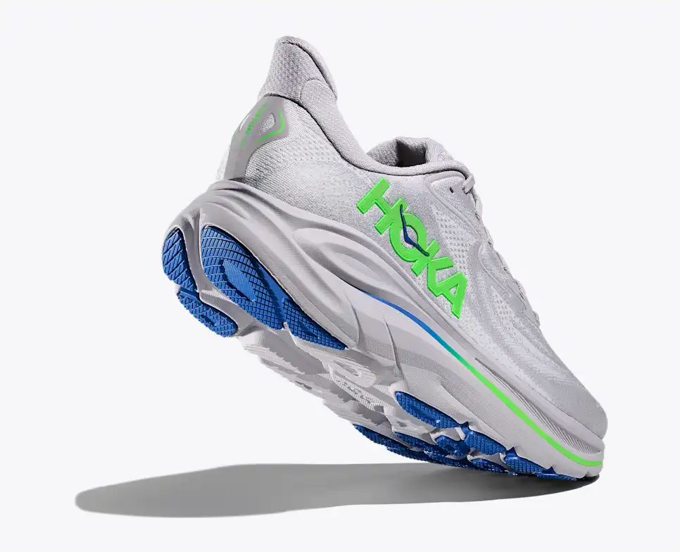 Hoka Clifton 10 — Light Gray / Green