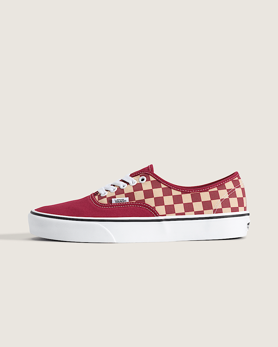 Vans Authentic Burgundy-Beige Checkerboard