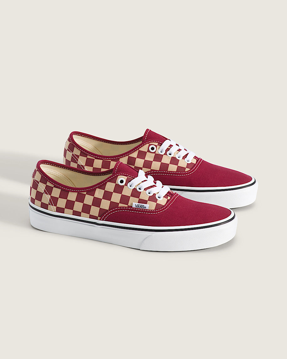 Vans Authentic Burgundy-Beige Checkerboard