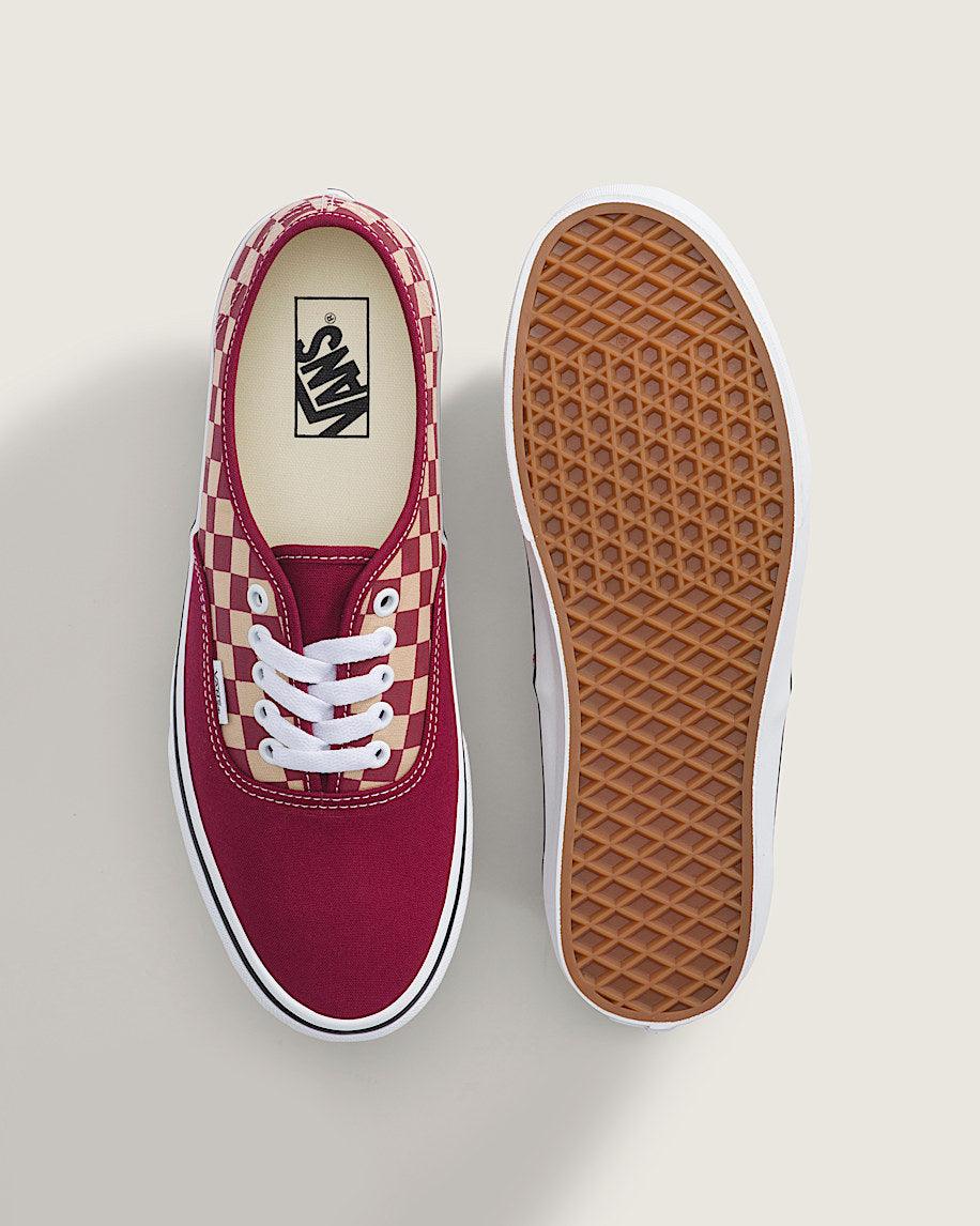 Vans Authentic Burgundy-Beige Checkerboard