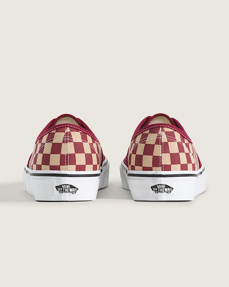 Vans Authentic Burgundy-Beige Checkerboard