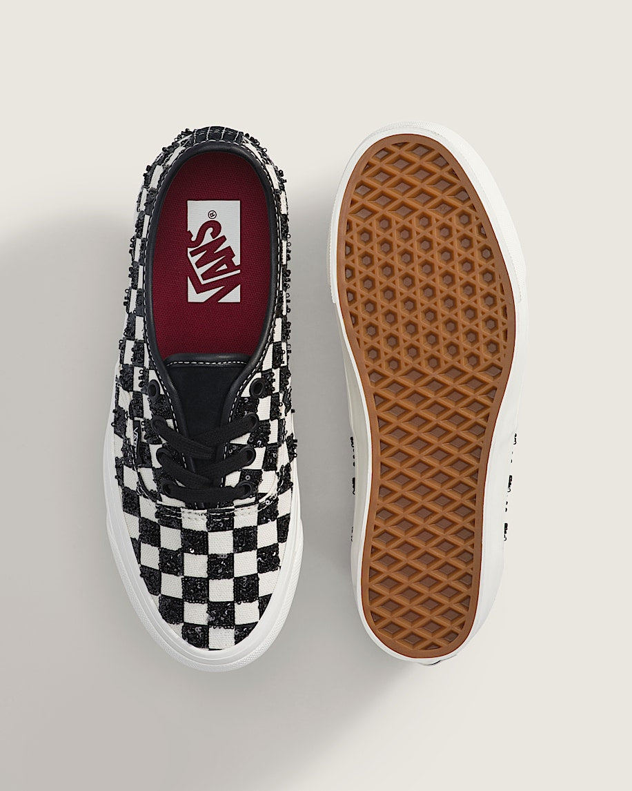 Vans Authentic Reissue 44 Black White Glitter Checkerboard
