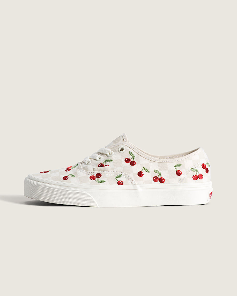 Vans Authentic White Checkerboard Cherry Embroidery