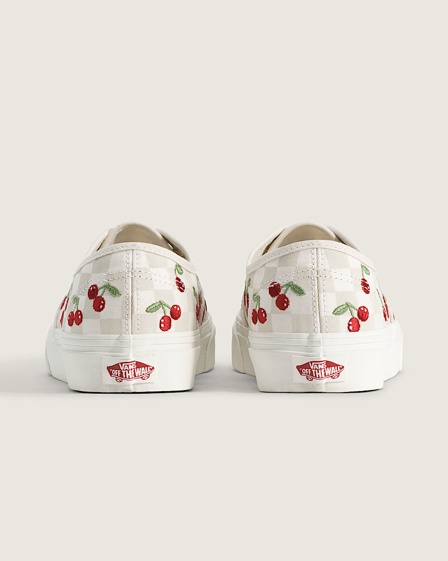 Vans Authentic White Checkerboard Cherry Embroidery