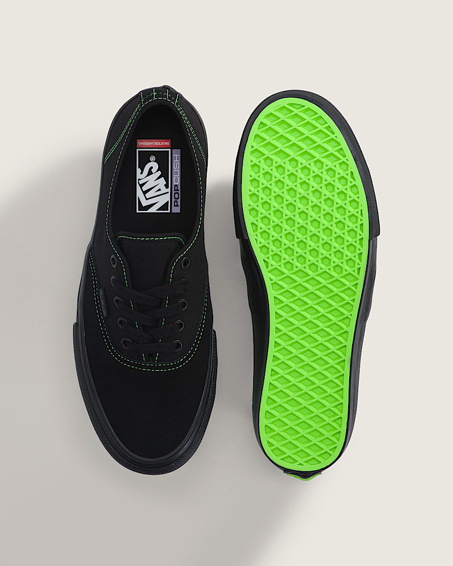 Vans Authentic Reissue 44 Black Neon Green Stitching
