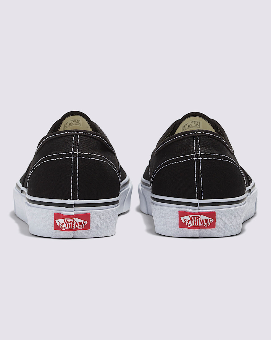 Vans Authentic Black Canvas White Stitching