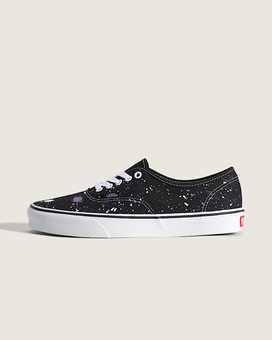 Vans Authentic Black Purple White Paint Splatter