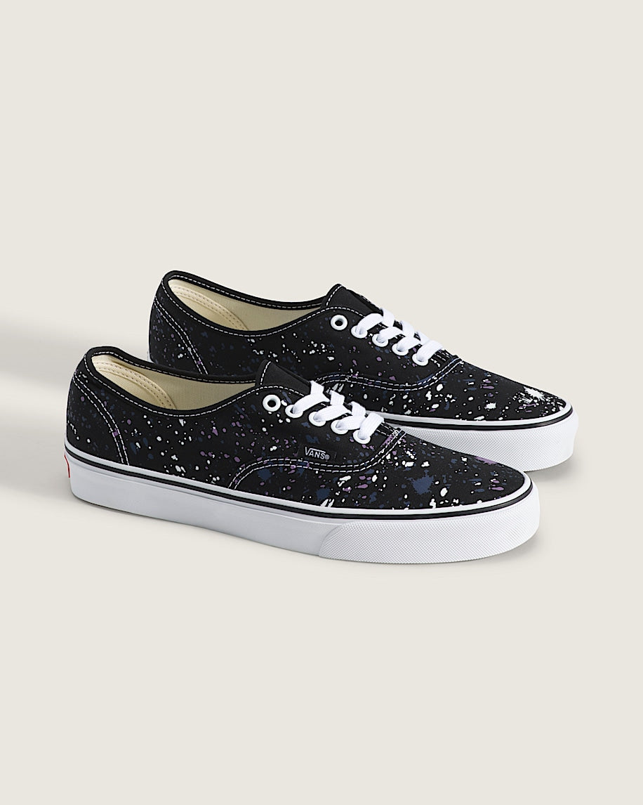 Vans Authentic Black Purple White Paint Splatter