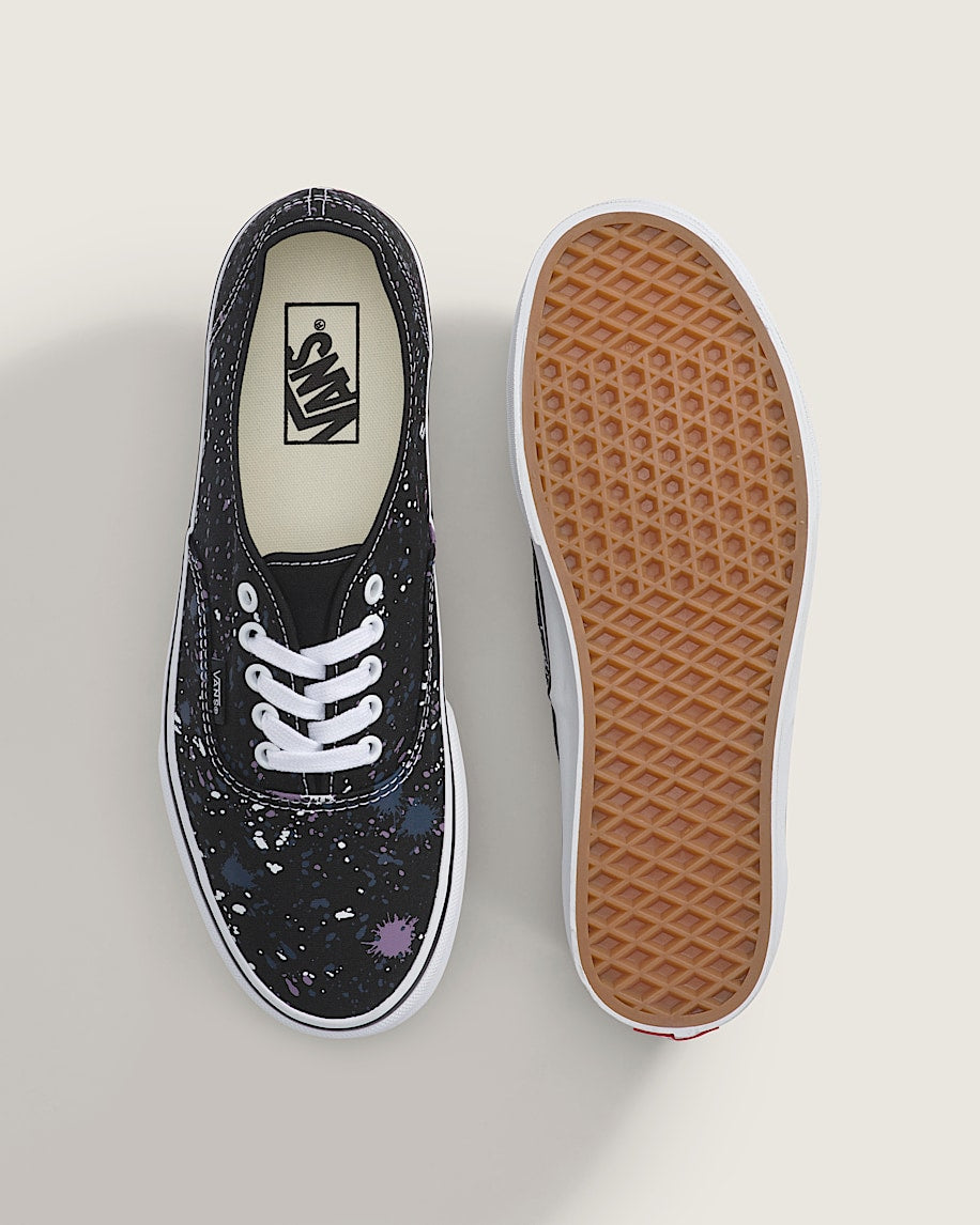 Vans Authentic Black Purple White Paint Splatter