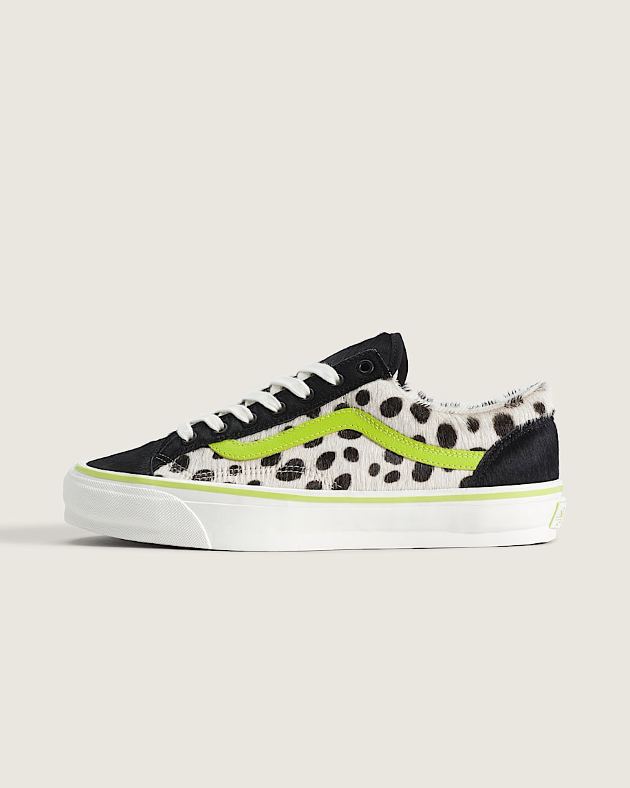 Vans Old Skool 36 Dalmatian Lime Green Pony Hair