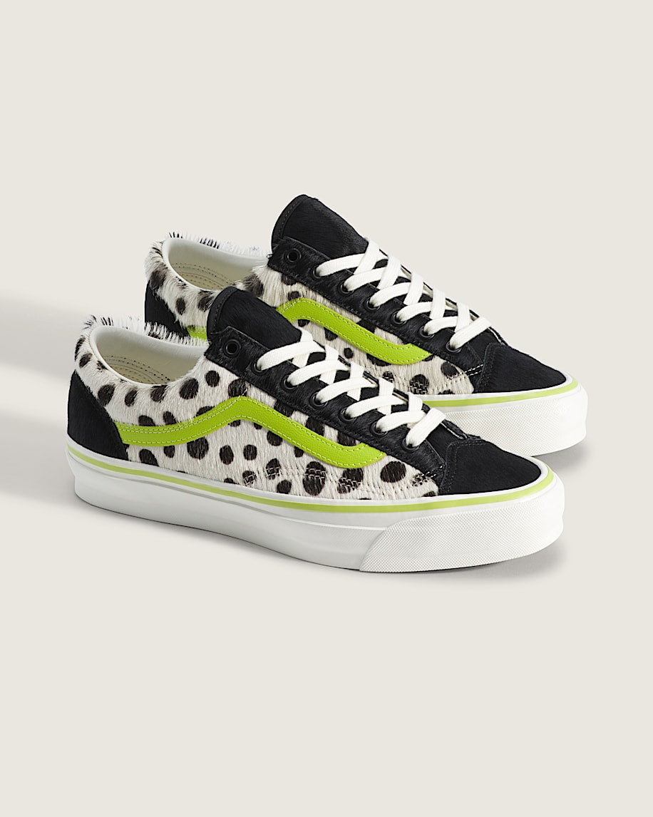 Vans Old Skool 36 Dalmatian Lime Green Pony Hair